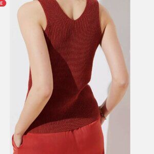 LOFT | Sweaters | Loft Rust Red Scoop Neck Ribbed Thick Knit Sweater Sleeveless